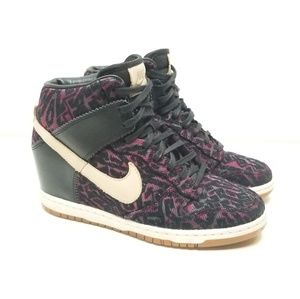 RARE Nike Sky Hi Linen Curtain Wedge Sneakers